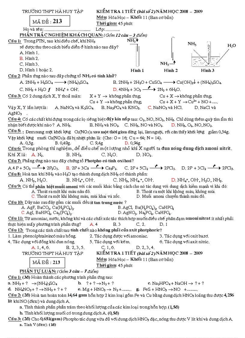 Kiểm ta 1 tiết 11 chương 2