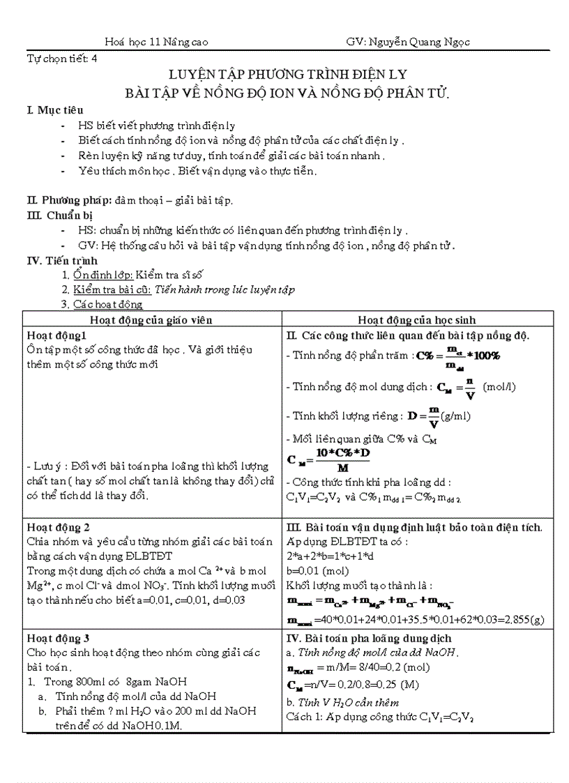 GA Tự chọn 11NC Phần 4