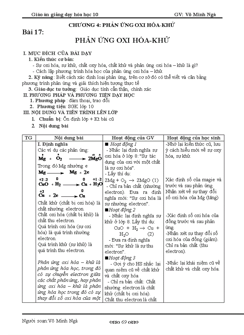 Phản ứng oxi hóa khủ 1