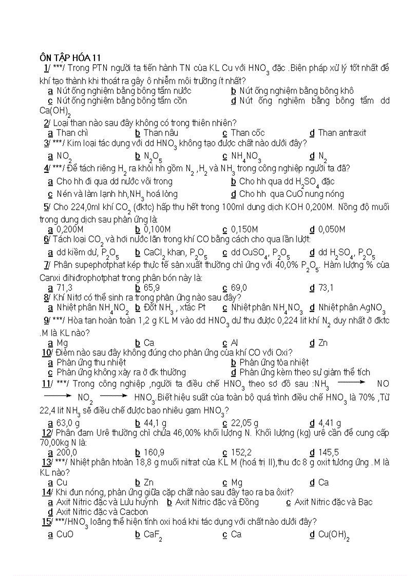 Hungmanu Trắc nghiệm N P C Si