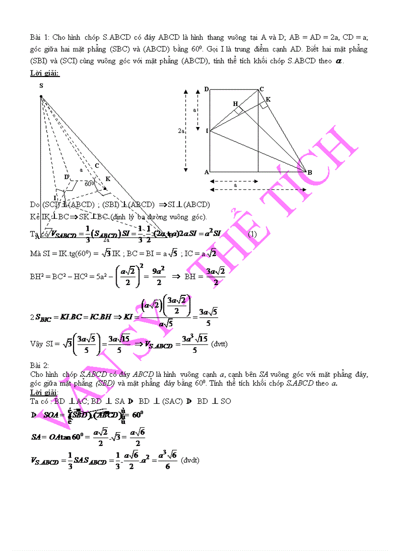 Thể tích khối đa diện