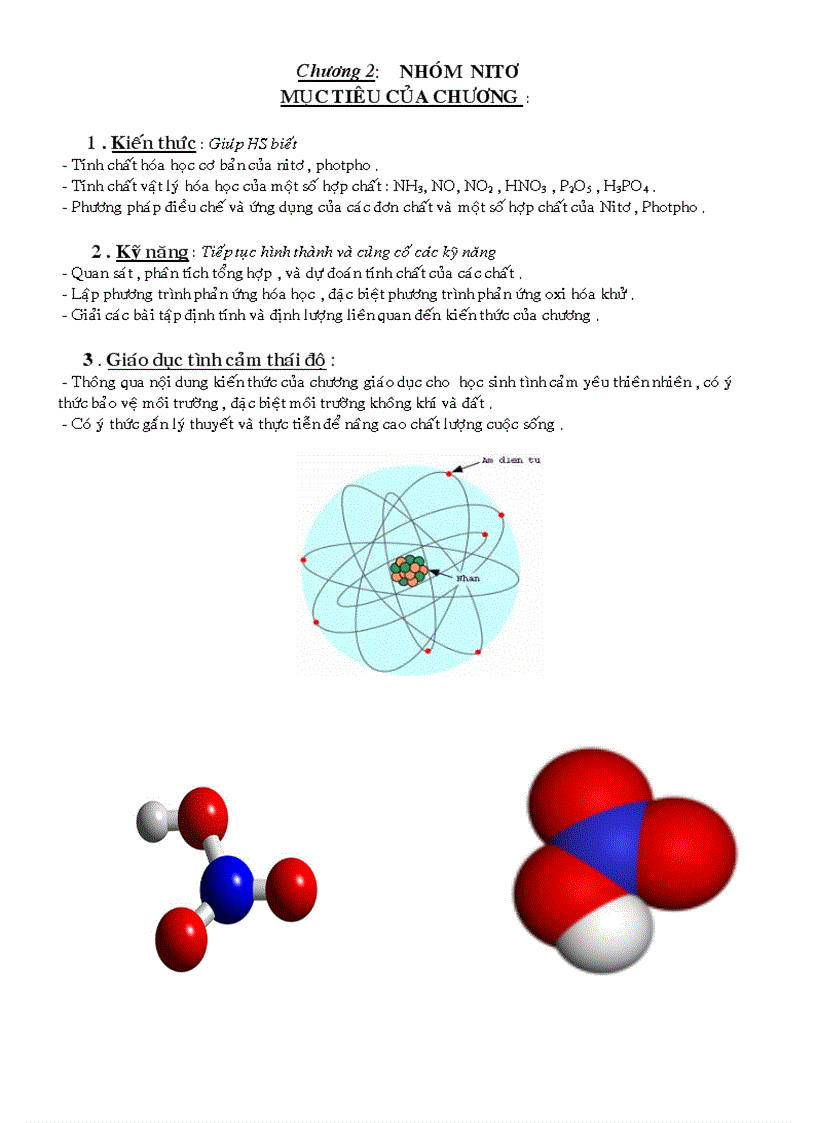 Giáo án 11NC chương 2 Nhóm Nitơ