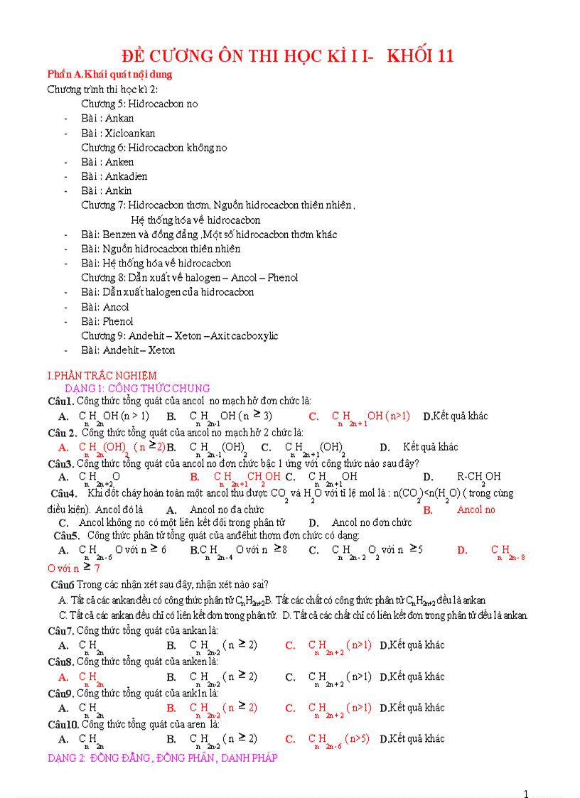 Decuongontaphkii lop 11