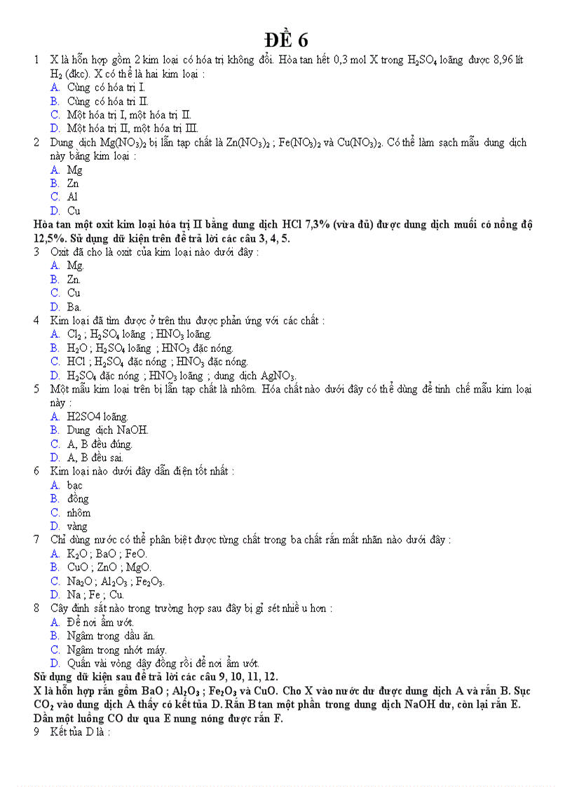ÔN ĐH Hóa năm 2011 số 6