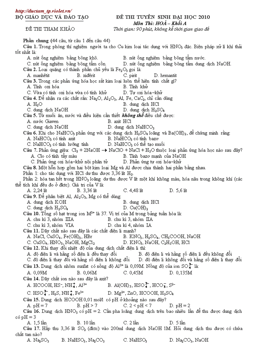 Đề hd hóa 2010 số 13