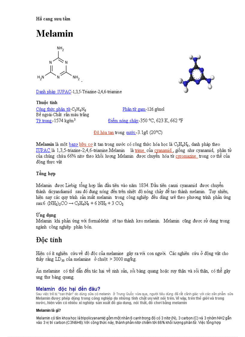 Hóa chất Melamin
