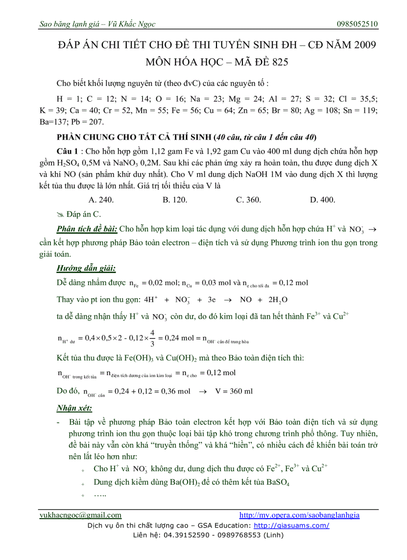 Loi giai chi tiet Hoa A 2009 pdf