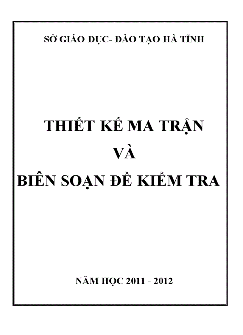 Ma trận và đề kiểm tra bài số 1 hóa 11CB