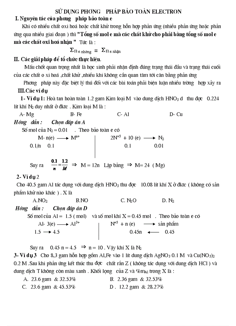 Phuong phap bao toan electron