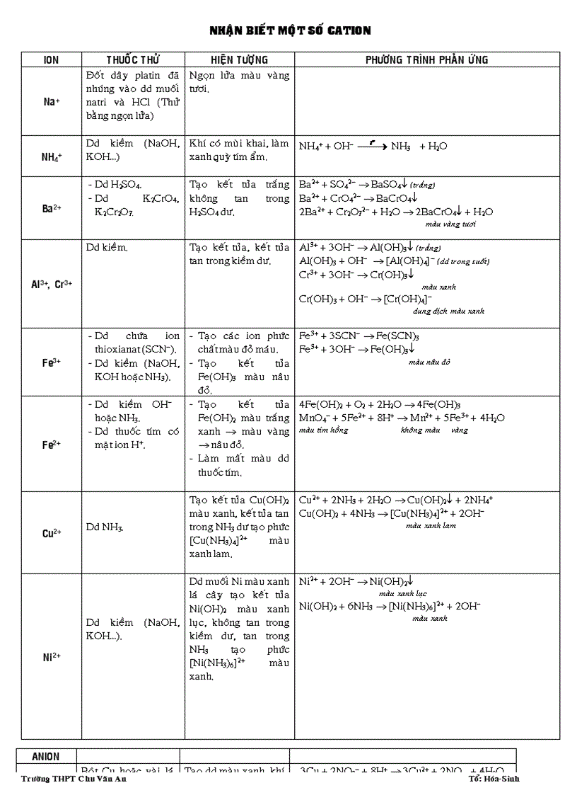 Nhan biet ion hoa 11