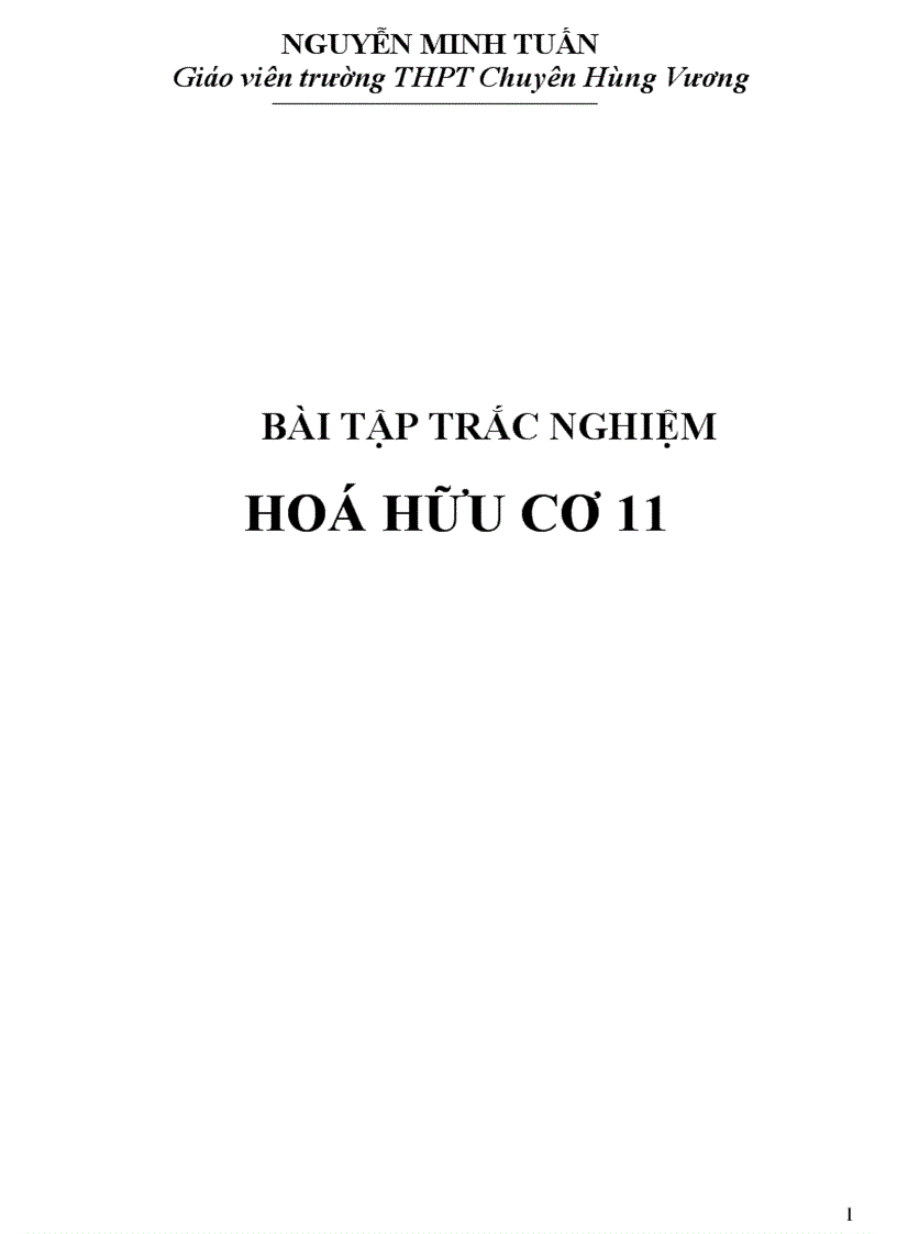 Trắc Nghiệm Hóa Hữu Cơ 11