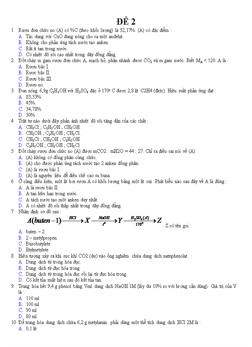 ÔN ĐH Hóa năm 2011 số 2