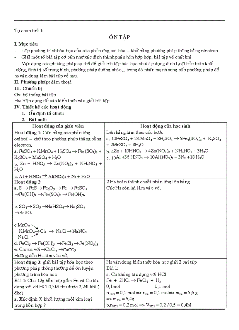 GA tự chon hóa 11 NC