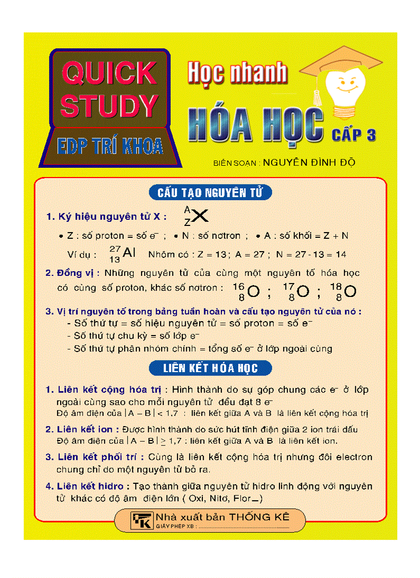 Ôn tập nhanh Hóa học THPT phần 1