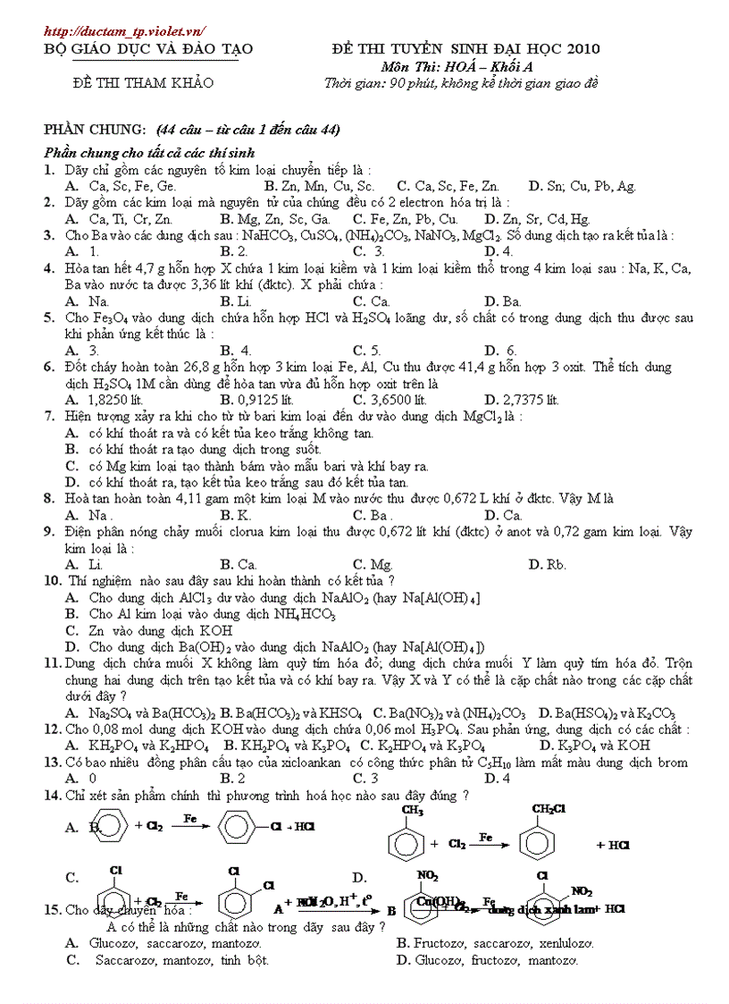 Đề hd hóa 2010 số 2