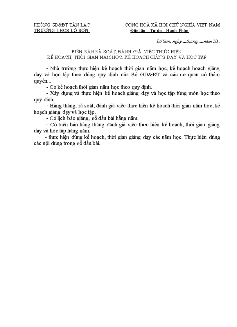 Biên bản rà soát thực hiện kh tg năm học