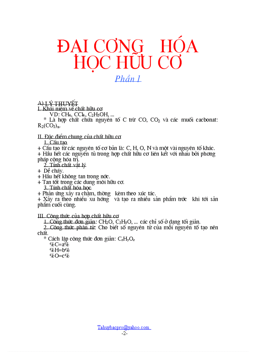 Đại cương hóa học hữu cơ