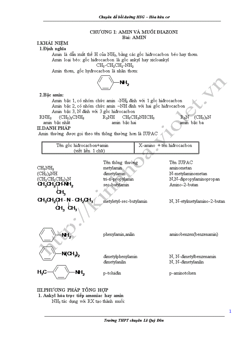 Chuyên đề hóa hữu cơ BD HSG