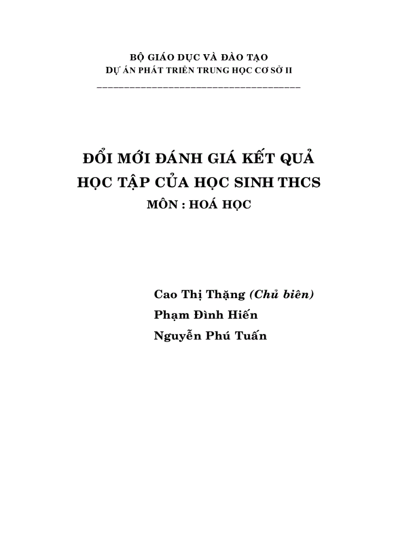 Đổi mới đánh giá T nghiệm KQ môn Hóa