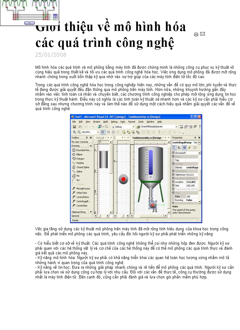 Mô hình công nghệ Hóa học