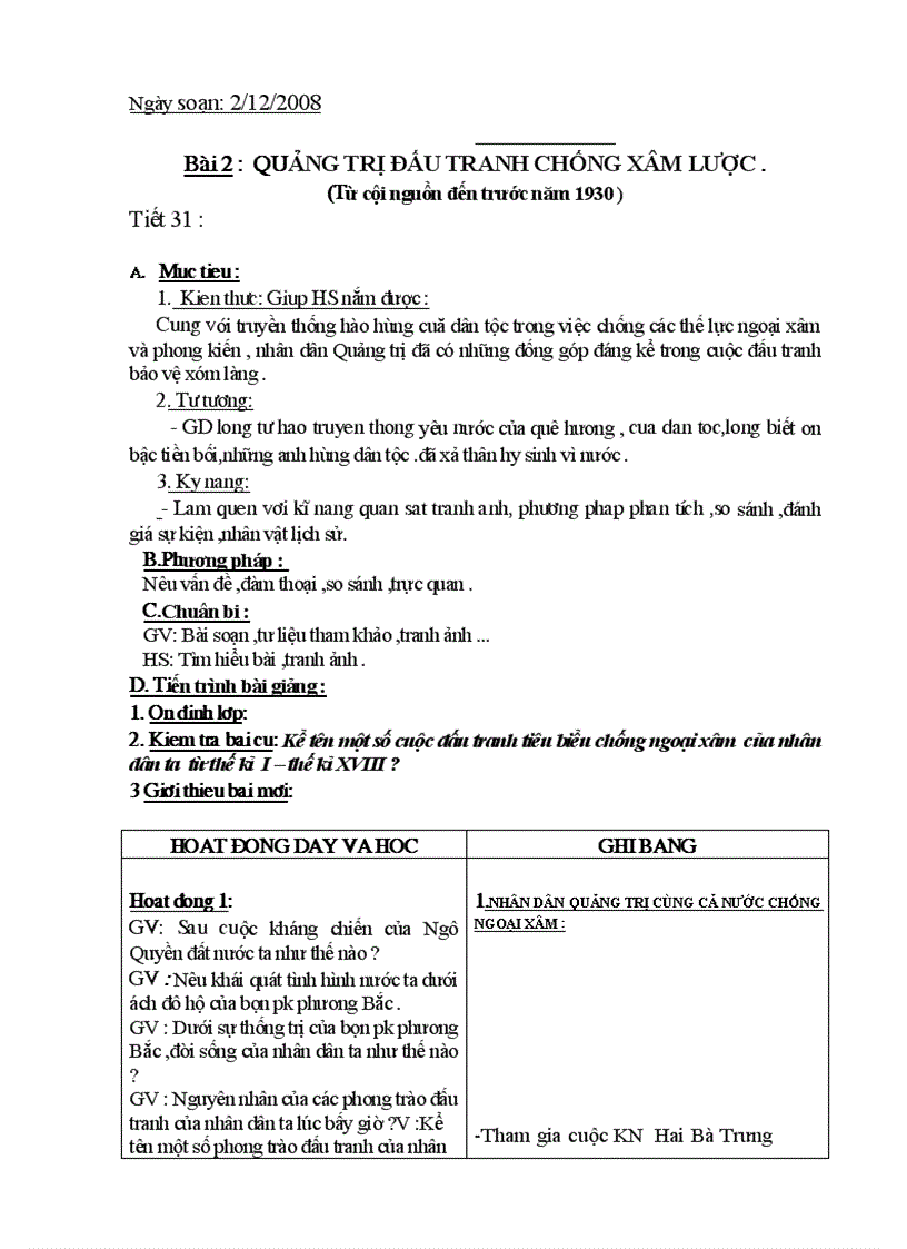 Giáo án lsđp quảng trị 7