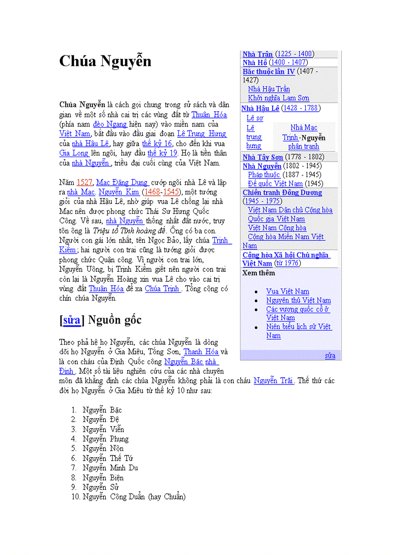 Tu lieu lich su ve cac doi chua Nguyen