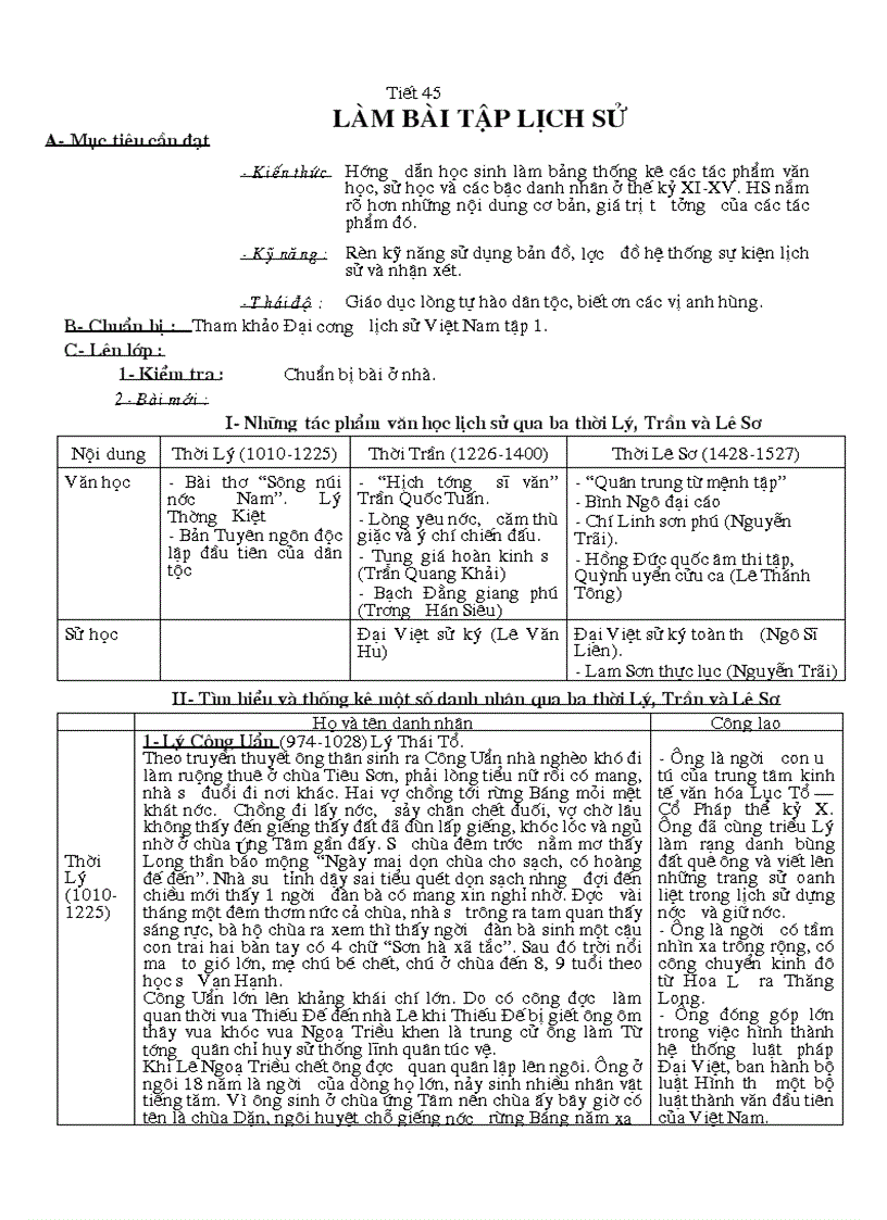 Bài tập tiết 45 Sử 7 1