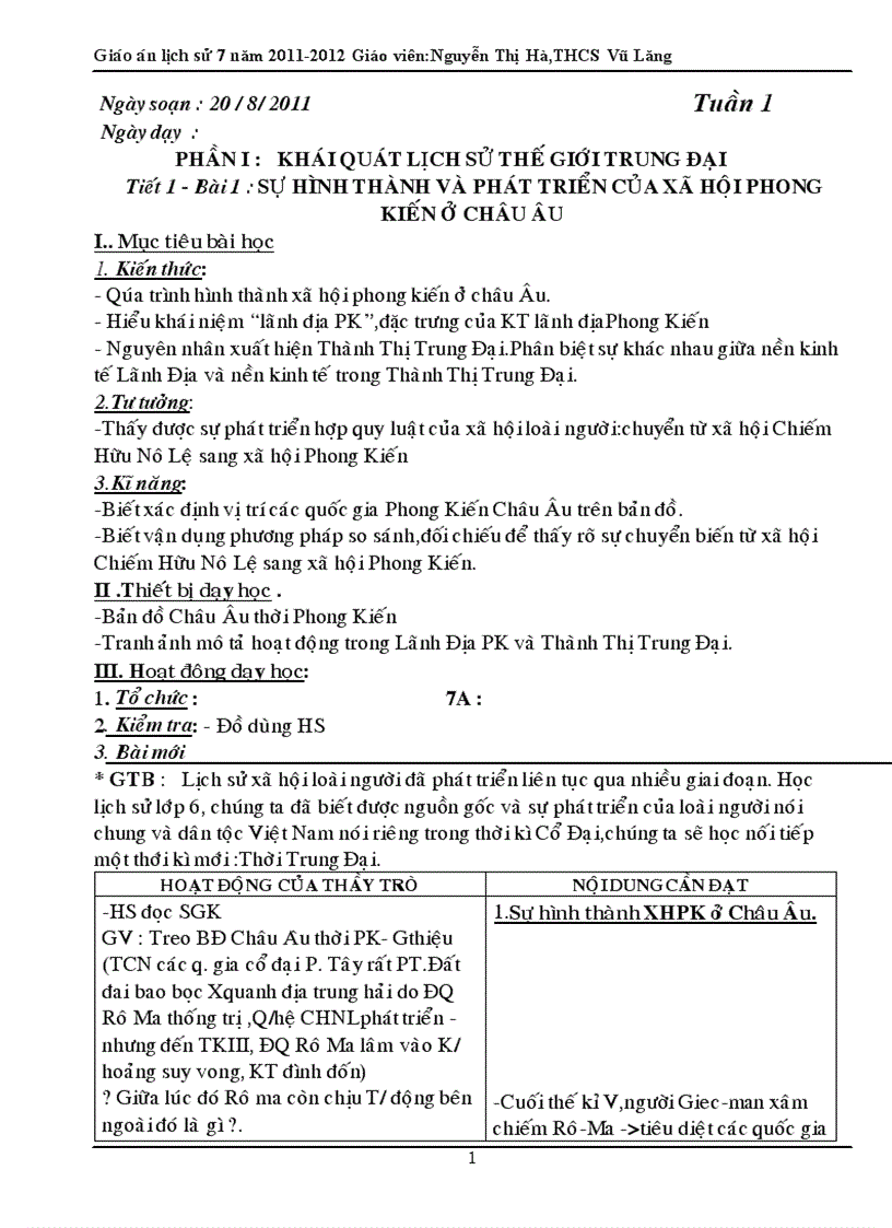 Lịch sử 7 2011 2012 hay cực