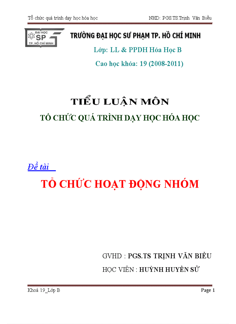 To chuc hoat dong nhom