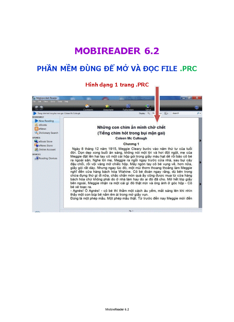 MobiReader 6 2 Mở Và Đọc File PRC