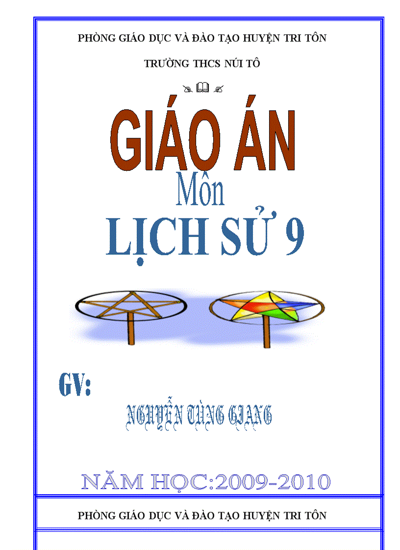 Bìa giáo án lịch sử