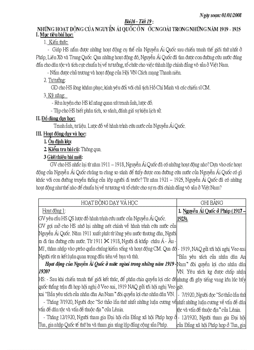 Giáo án Lịch sử Tiết 16 34