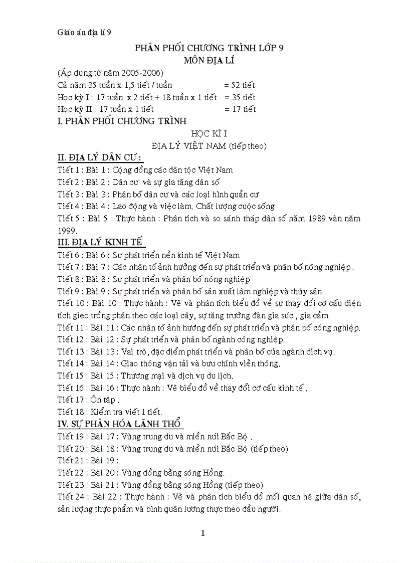 Giáo án địa 9 cả năm