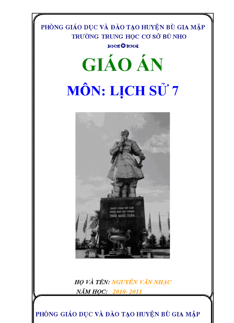 Bìa giáo án sử địa