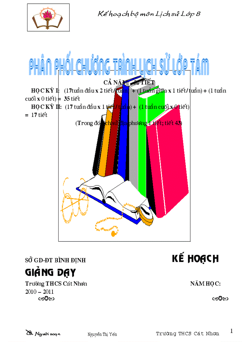 Kế hoạch bộ môn ls 8 mẫu mới