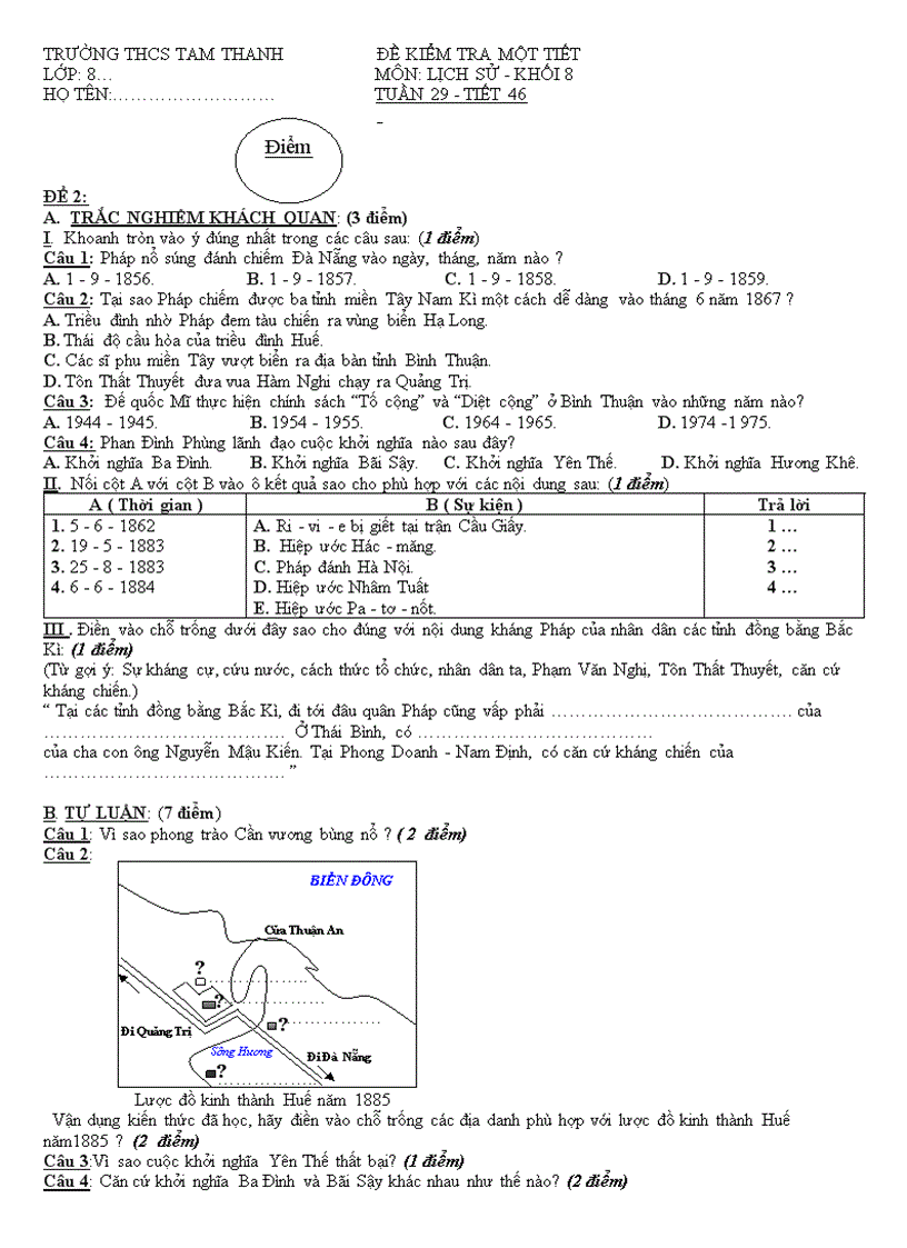 Đề kt 1 tiết sử 8 tiết 46