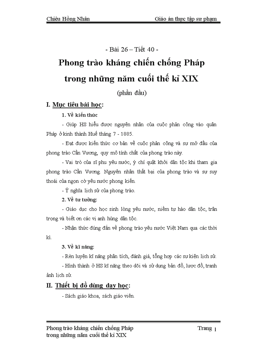 Phong trào kháng chiến chống Pháp trong những năm cuối TK19