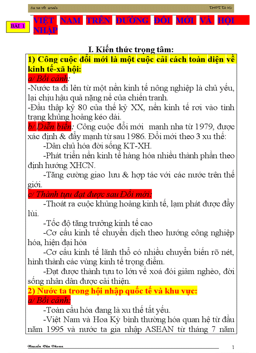 VIỆT NAM TRÊN ĐƯỜNG ĐỔI MỚI VÀ HỘI NHẬP doc