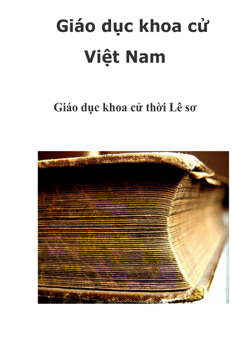 KHoa cử thời Lê