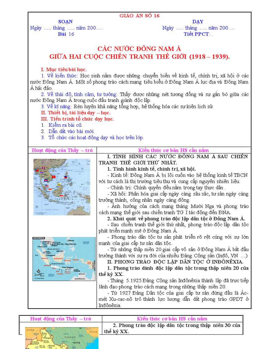 Đông nam á giữa hai cuộc chiến tranh thế giới