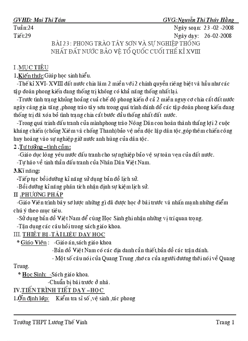 Phong trao nông dân tây sơn