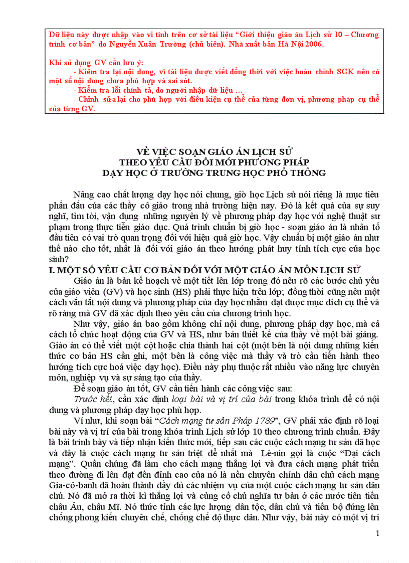 Giáo án 10 đầy đủ