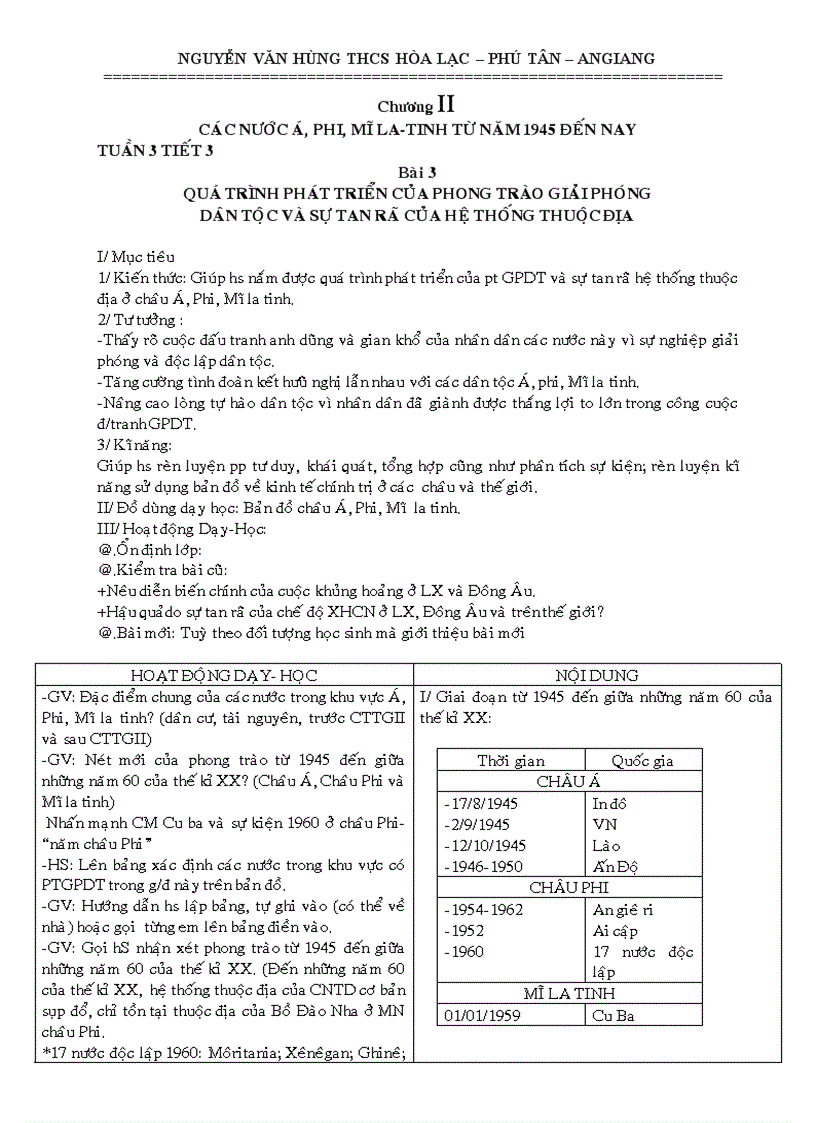 Lịch sử 9 bài 3