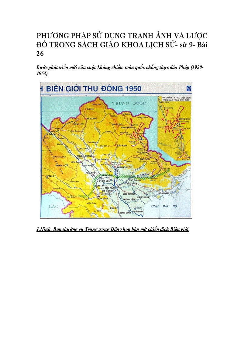 PHƯƠNG PHÁP SỬ DỤNG TRANH ẢNH VÀ LƯỢC ĐỒ TRONG SÁCH GIÁO KHOA LỊCH 9 Bài 26
