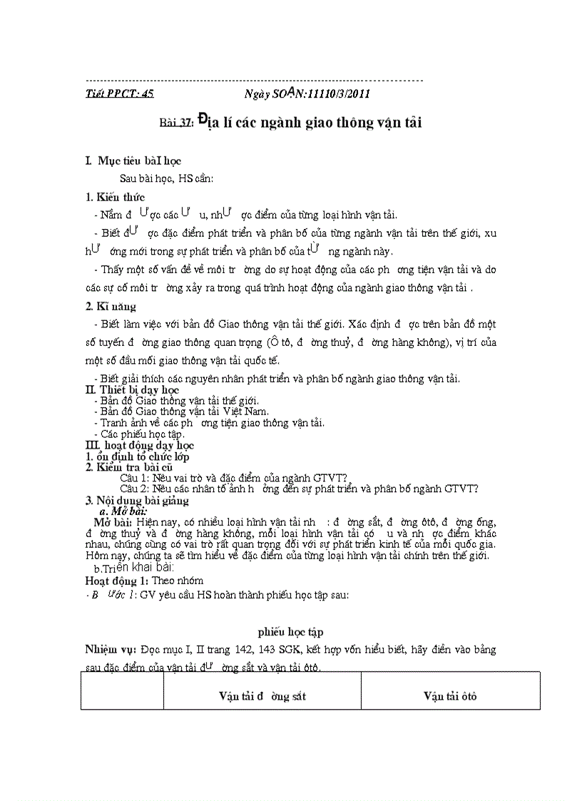 Giáo án 10 CB tiết 45 46