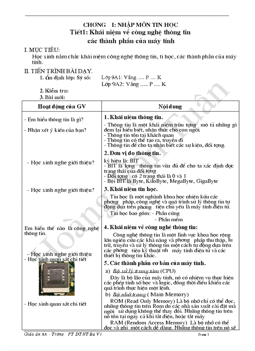 Giáo án nghề tin 90 tiết THCS