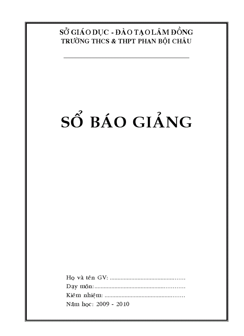 Sổ báo giảng