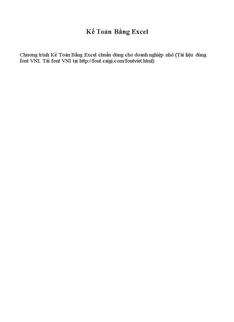 Kế Toán Bằng Excel