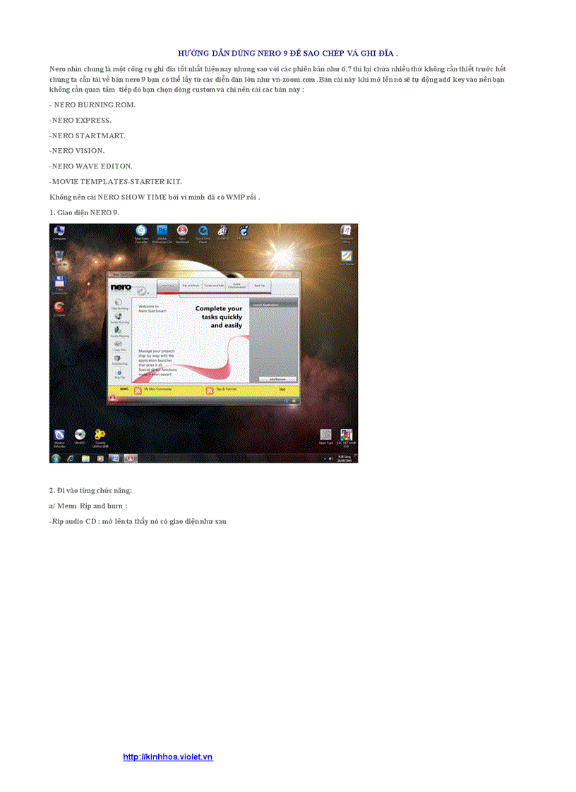 Hướng dẫn Nero 9 ghi đĩa
