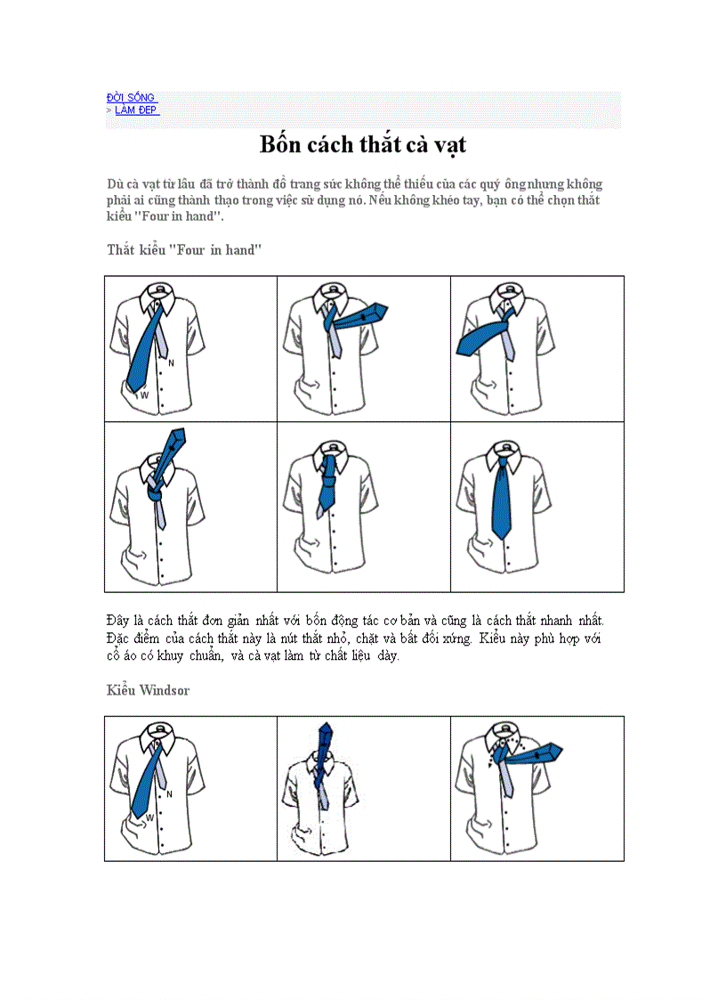 Cách thắt cà vạt